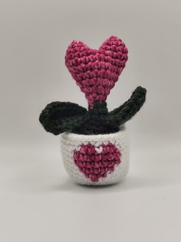peluche plante cœur rose