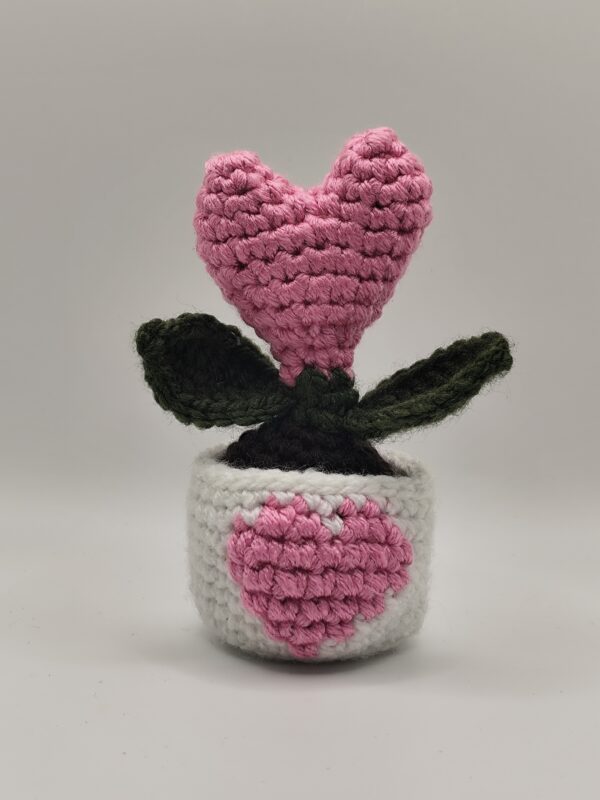 peluche plante cœur rose clair