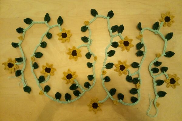 guirlande tournesol en crochet